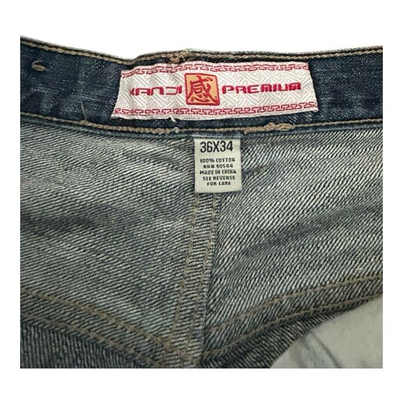 Kanji Premium Embroidered Oni Warrior Jeans Size 36 (Actual 34x30) Lot 0460 - Picture 6 of 12